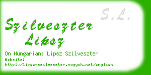 szilveszter lipsz business card